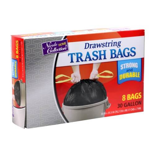 Premium Heavy Weight Plastic Trash Bags: 30 Gallon Trash Bags