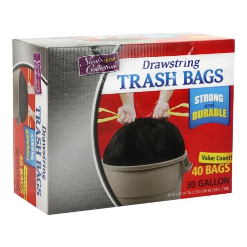 Premium Heavy Weight Plastic Trash Bags: 30 Gallon Trash Bags