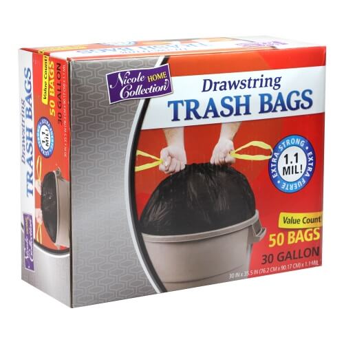 Premium Heavy Weight Plastic Trash Bags: 30 Gallon Trash Bags