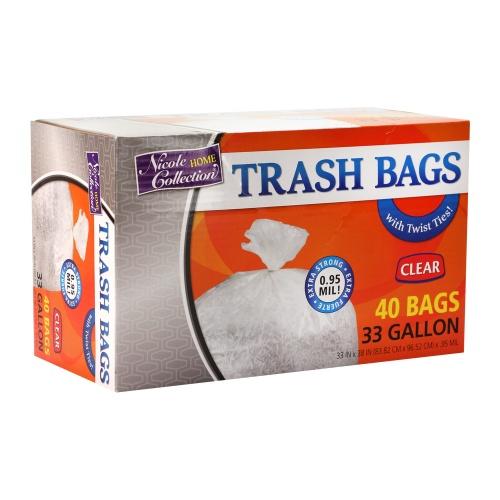 Premium Heavy Weight Plastic Trash Bags: 33 Gallon Trash Bags