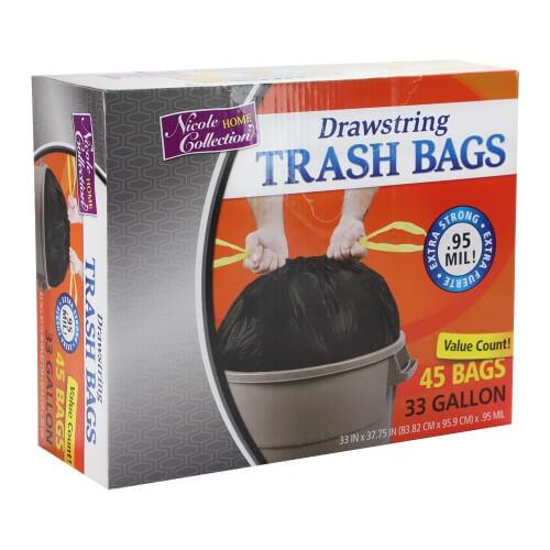 Premium Heavy Weight Plastic Trash Bags: 33 Gallon Trash Bags