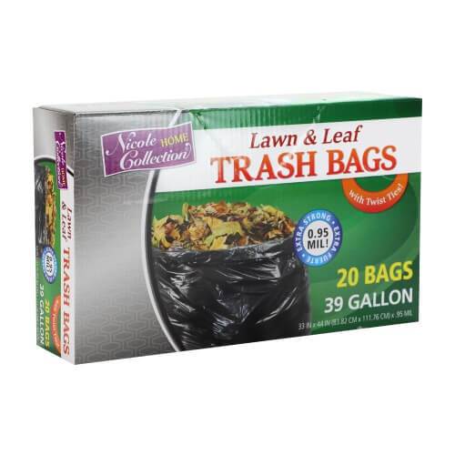 Premium Heavy Weight Plastic Trash Bags: 39 Gallon Trash Bags