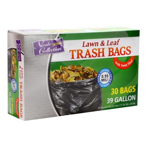 Premium Heavy Weight Plastic Trash Bags: 39 Gallon Trash Bags