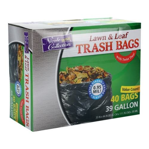 Premium Heavy Weight Plastic Trash Bags: 39 Gallon Trash Bags