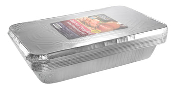 Heavy Duty Aluminum Foil Full Size Deep Pan with Foil Lids 20.75" L X 12.08" W X 3.2" D