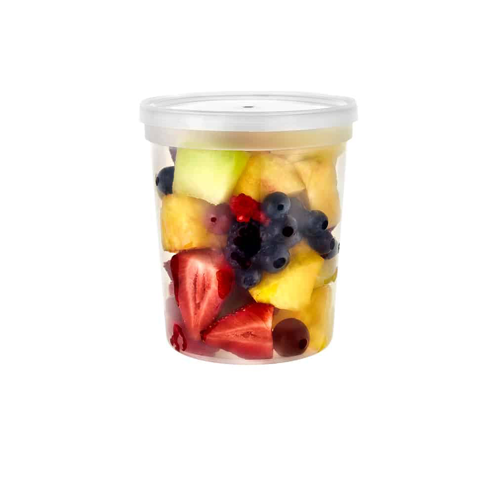 Premium Plastic Microwaveable, Stackable 32oz Deli Containers with Airtight Lid - King Zak