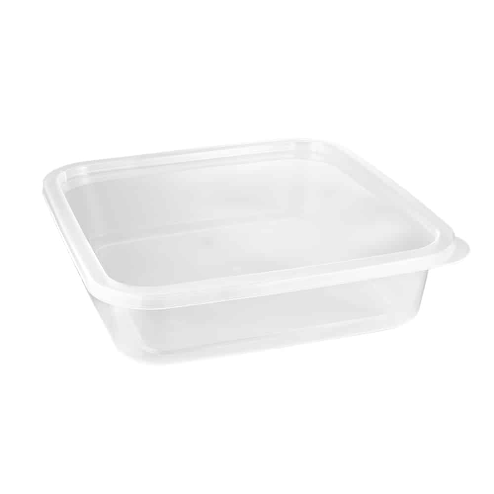 Premium Heavy Duty Plastic, Square, Microwaveable, Stackable 80oz Lunch/Dinner Containers with Airtight Lids - King Zak