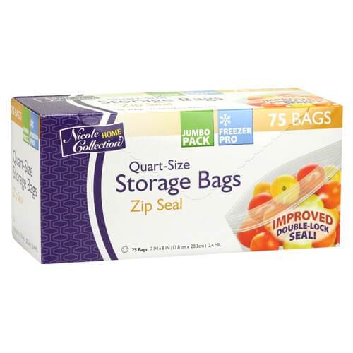 Premium Heavy Weight Plastic Zip Seal Storage Bags: 1qt Storage Bag