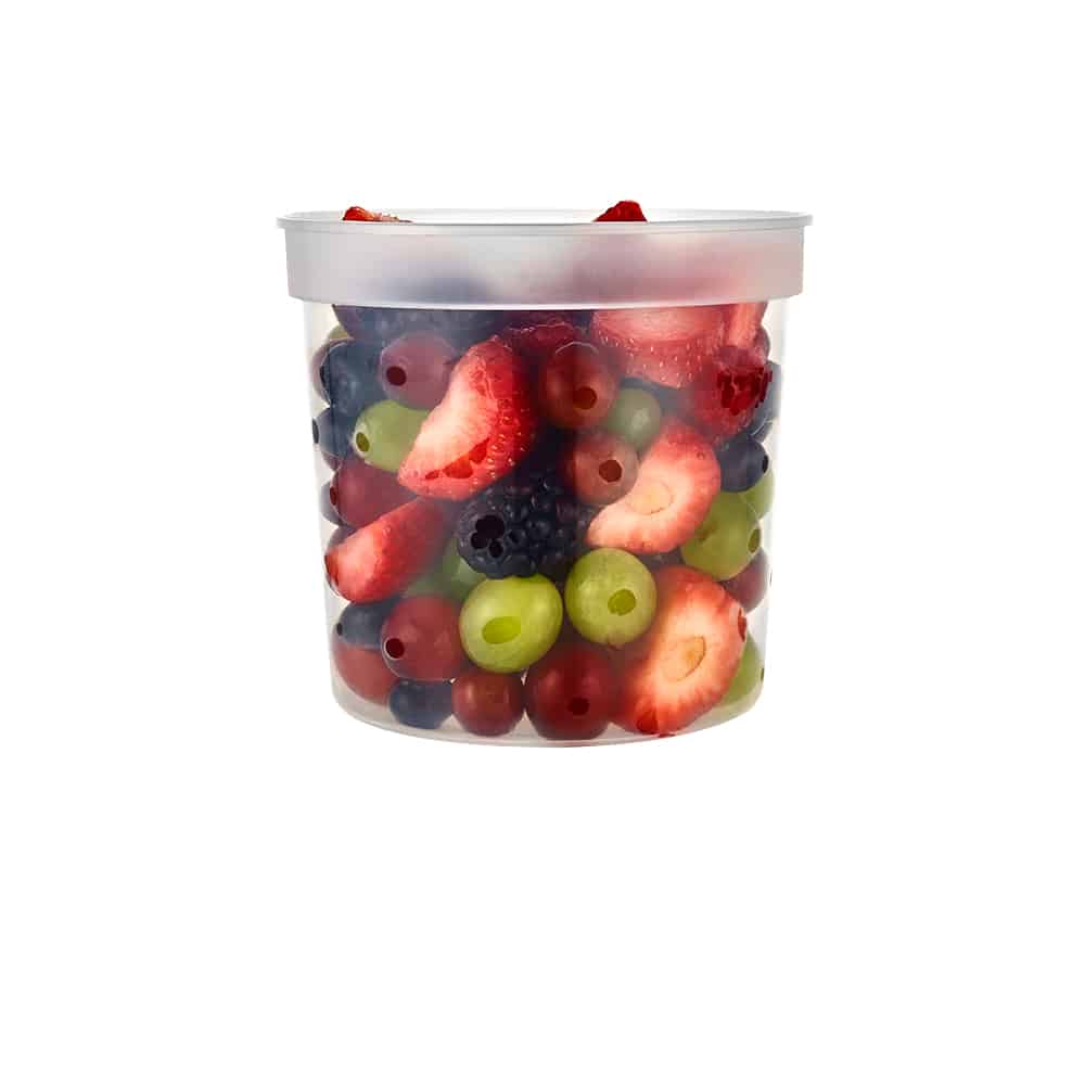 Premium Heavy Duty Plastic Microwaveable, Stackable 24oz Deli Containers with Airtight Lid - King Zak