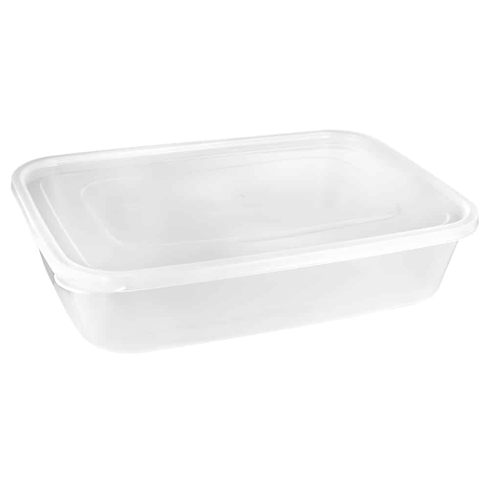 Premium Heavy Duty Plastic Microwaveable, Stackable 9"x13" Lunch/Dinner Containers with Airtight Lid