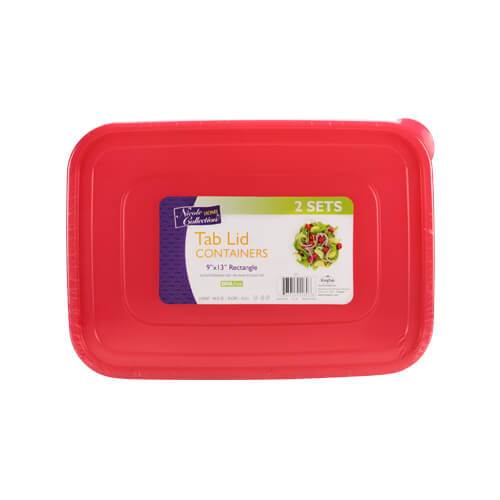 Premium Heavy Duty Plastic Microwaveable, Stackable 9"x13" Lunch/Dinner Containers with Airtight Lid