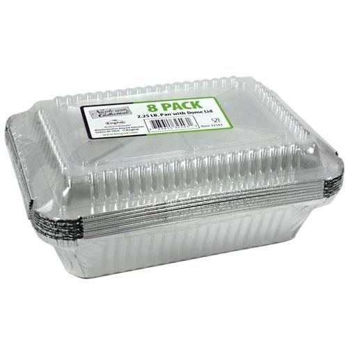 Aluminum Foil 2.25lb Oblong Pan with Dome Lid 8.75" L X 6.25" W X 2" D 