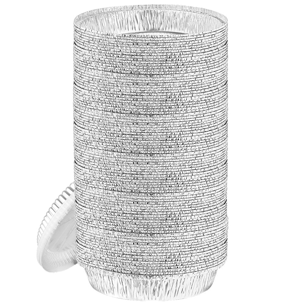 360-Pack 6-Inch Round Disposable Aluminum Foil Pans With Clear Plastic Dome Lids - Heavy Duty