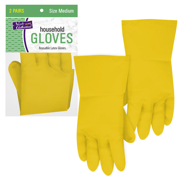 Yellow Rubber Gloves – Durable Household Gloves for Cleaning, Dishwashing & More