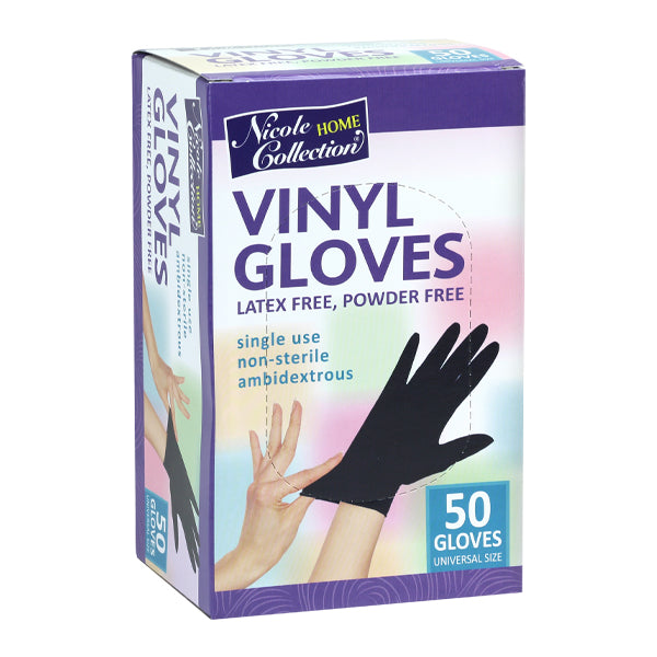 One Size Powder-Free Black Vinyl Gloves – Disposable, Latex-Free Gloves for Cleaning, Food Prep & General Use
