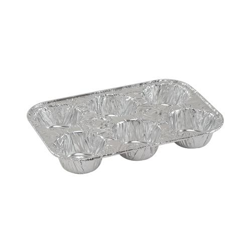 Aluminum Foil 6 Cavity Muffin Tin 9.88" L X 6.66" W X 1.375" D