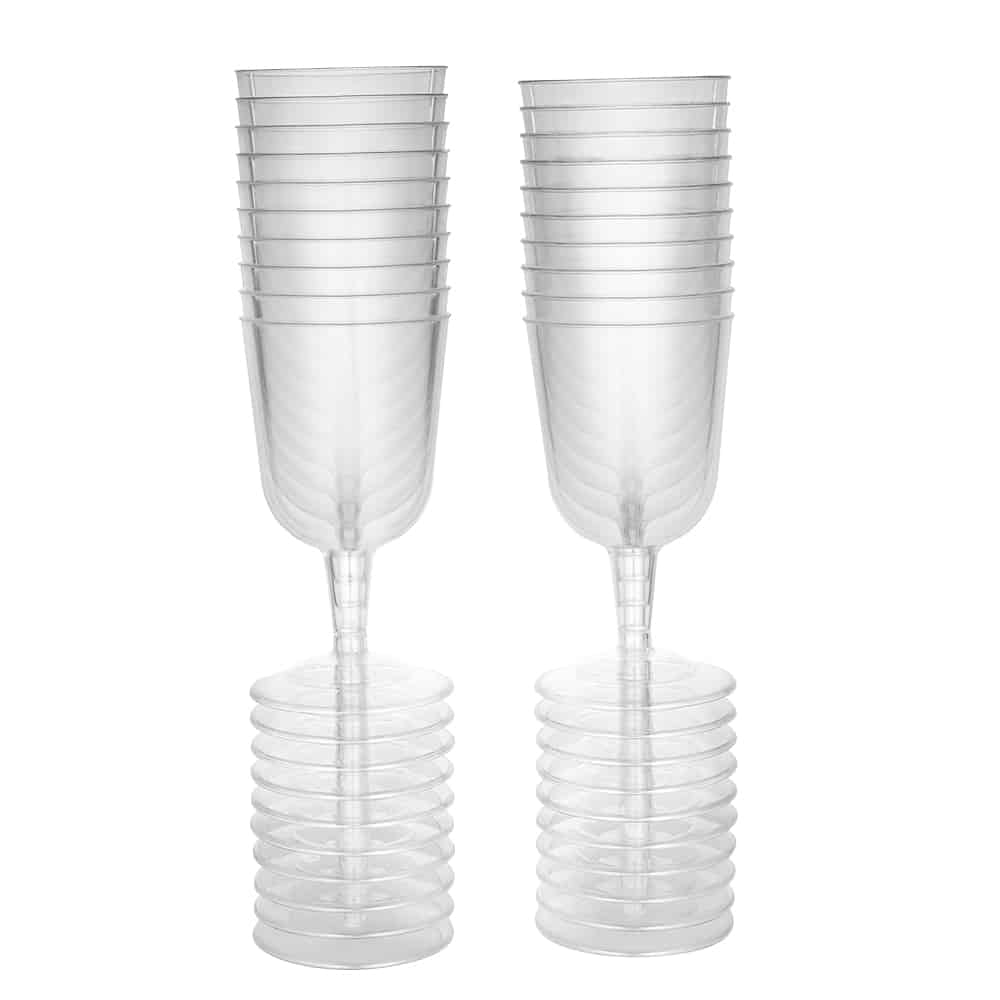 Clear Deluxe Plastic 5oz Tulip Wine Goblet Stack