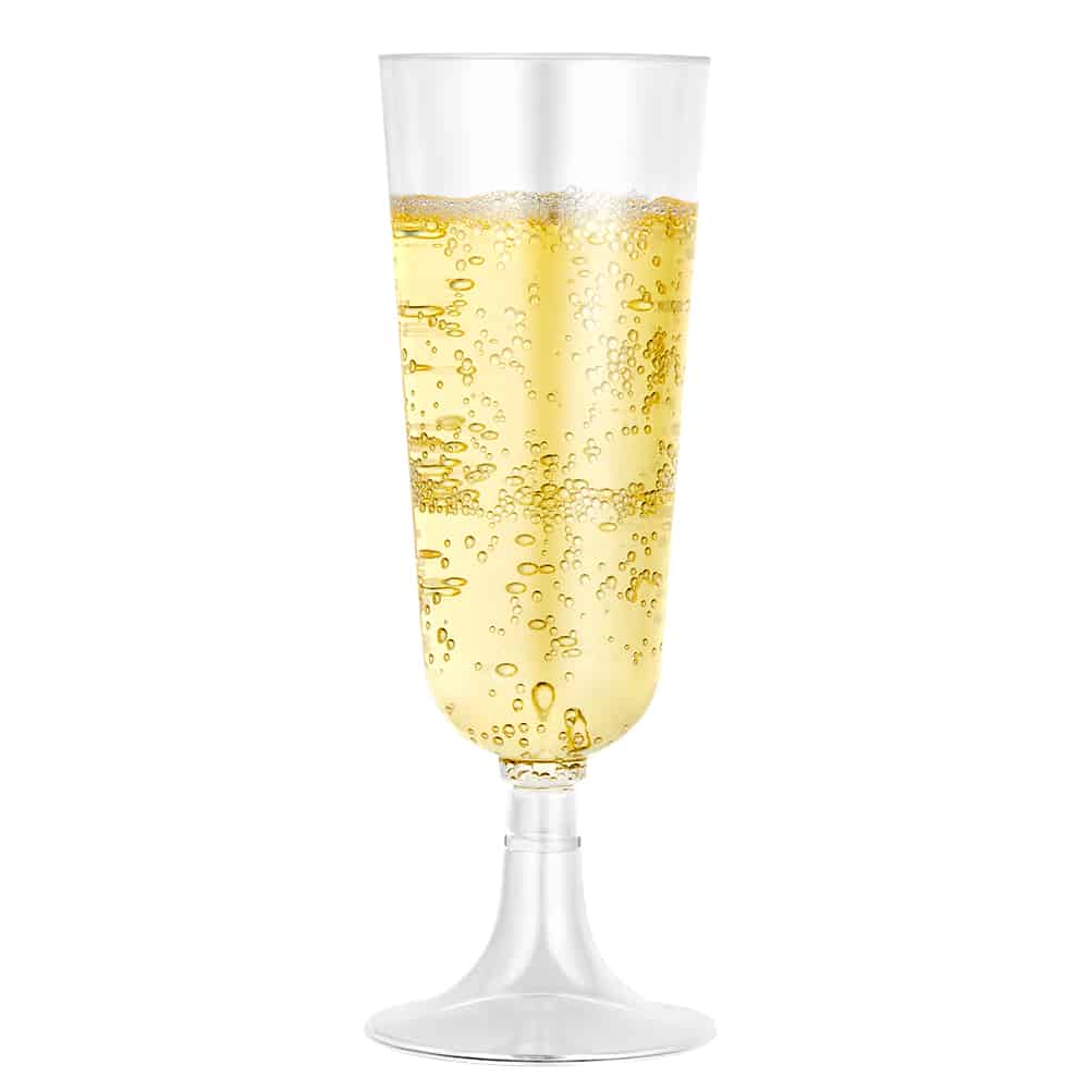 Clear Deluxe Plastic 5oz Champagne Flute - King Zak