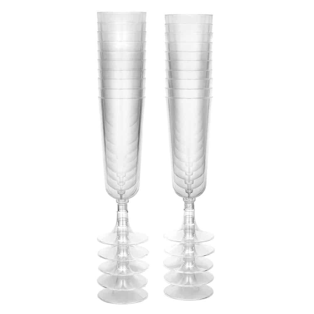 Clear Deluxe Plastic 5oz Champagne Flute - King Zak