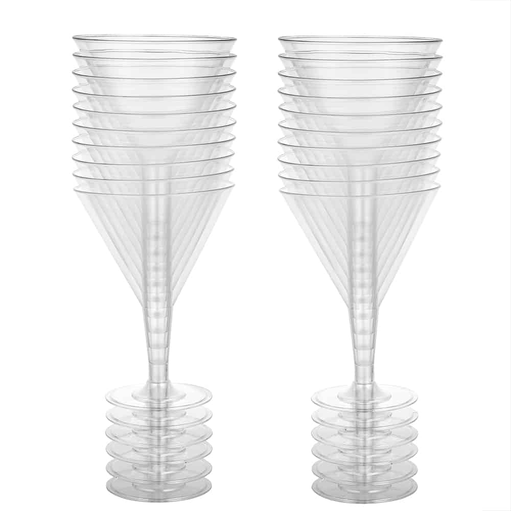 Clear Deluxe Plastic 7oz Martini Cup Stack