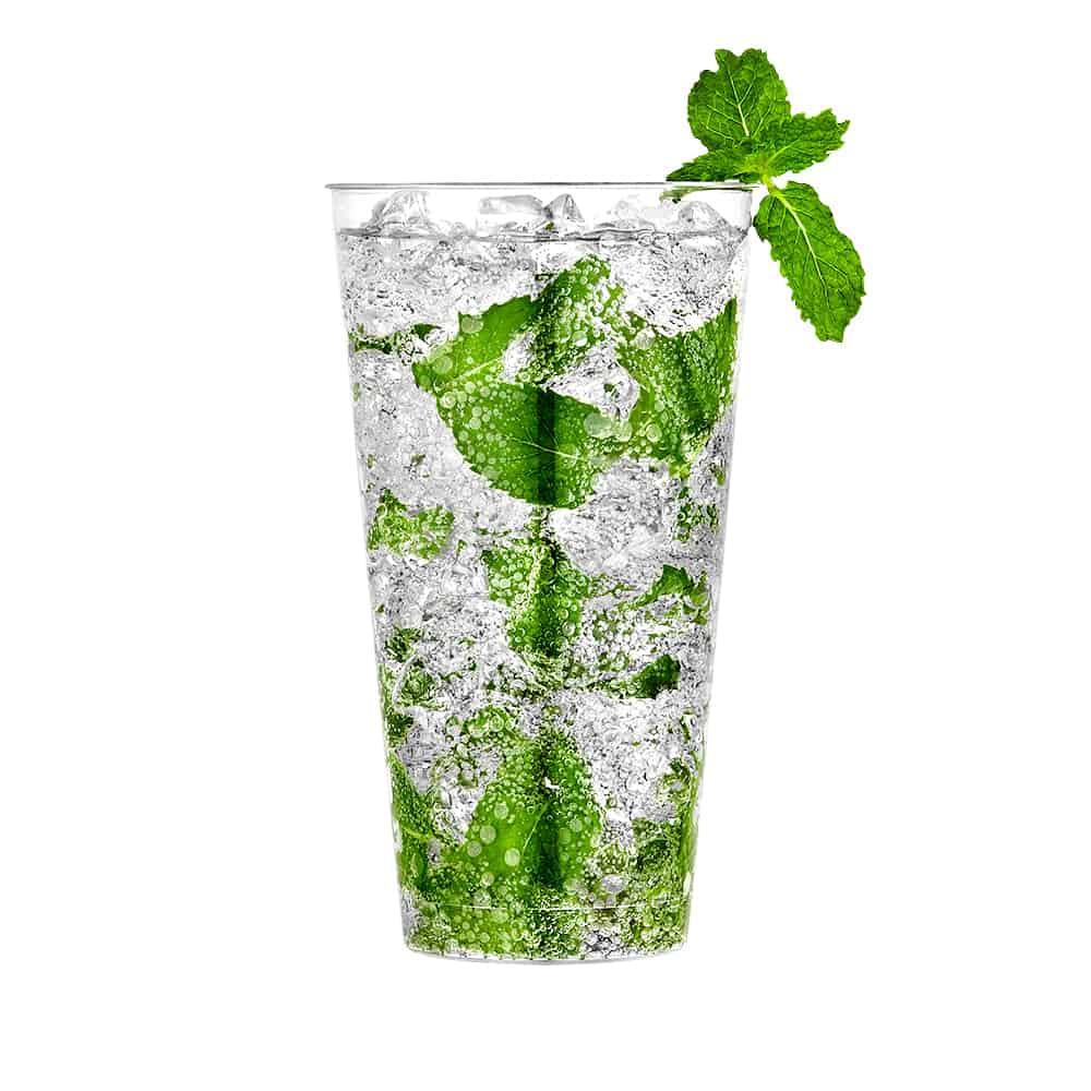 Clear Deluxe Plastic 16oz Tumbler with refreshing drink