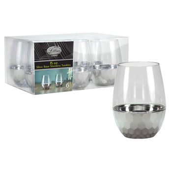 Clear Tumbler with Polished Base Silver