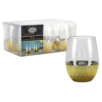 Clear Tumbler with Polished Base Gold