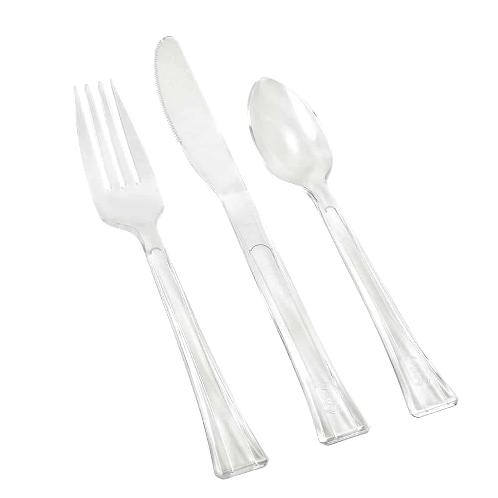 Clear Premium Plastic Cutlery Combo