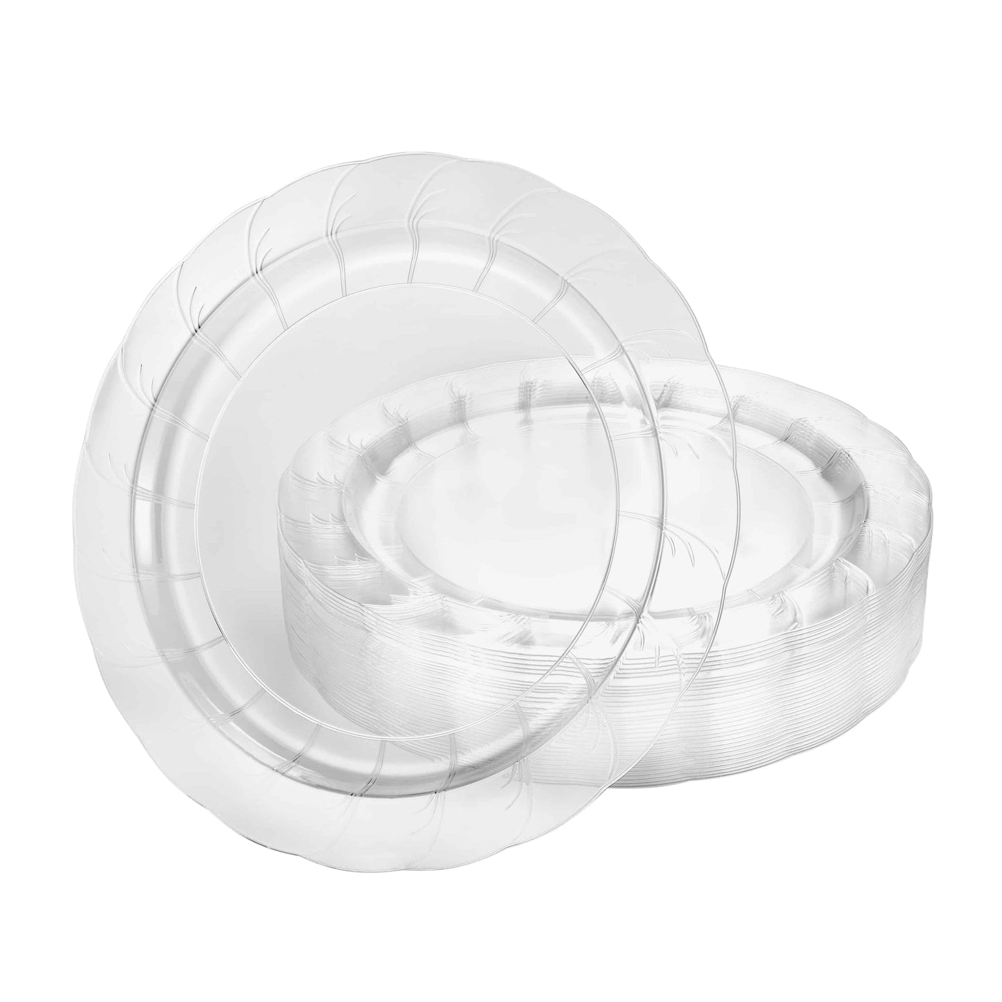 Elegance Premium Clear Plastic Round Dinner Plates