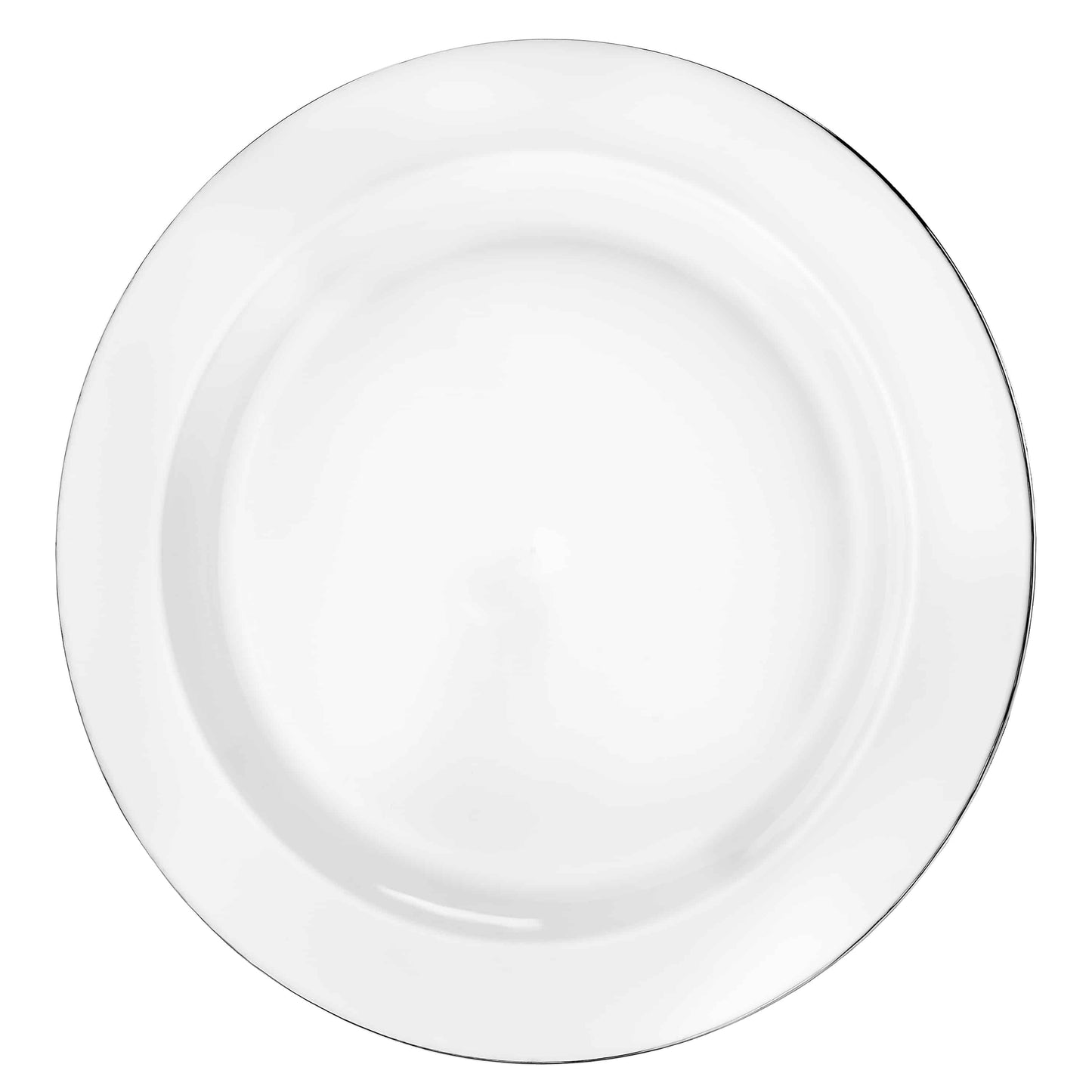 Magnificence Silver Edge Premium Plastic Round Dinnerware - King Zak