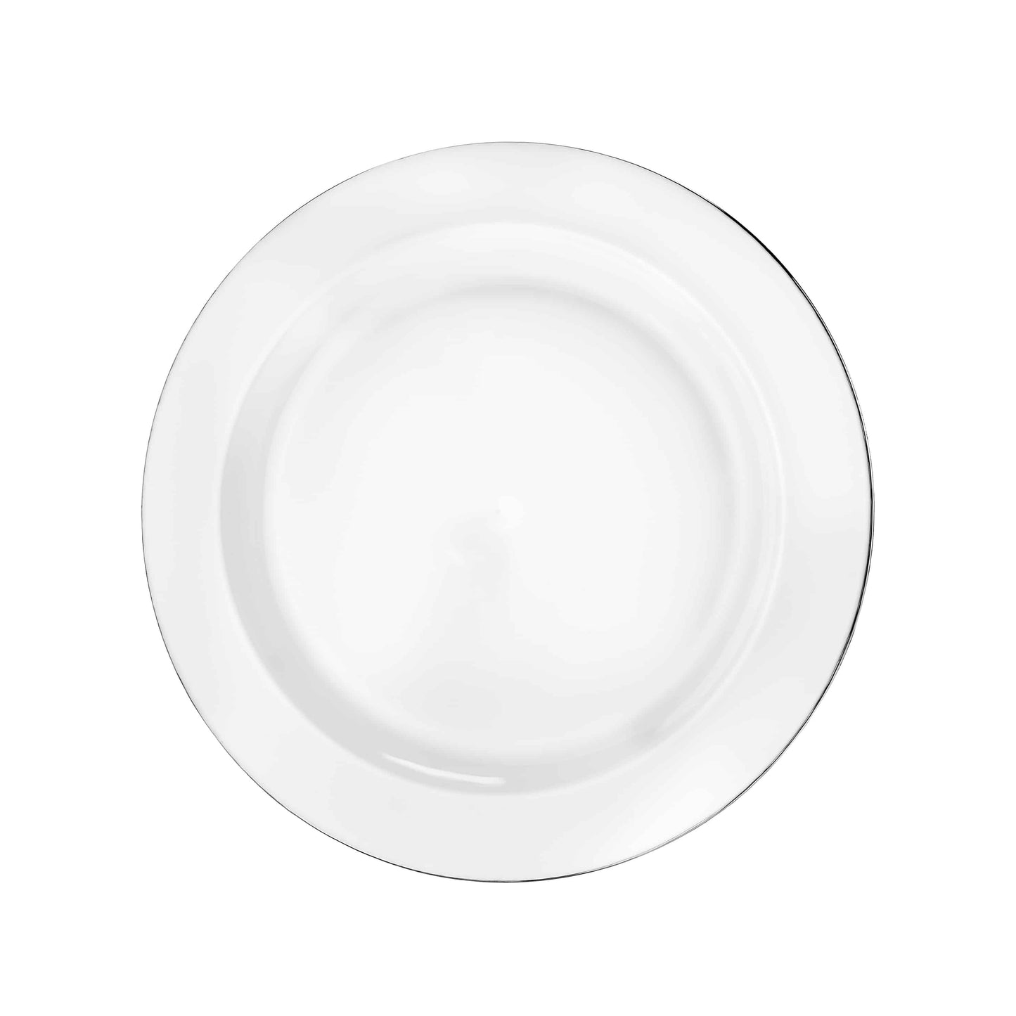 Magnificence Silver Edge Premium Plastic Round Dinnerware - King Zak