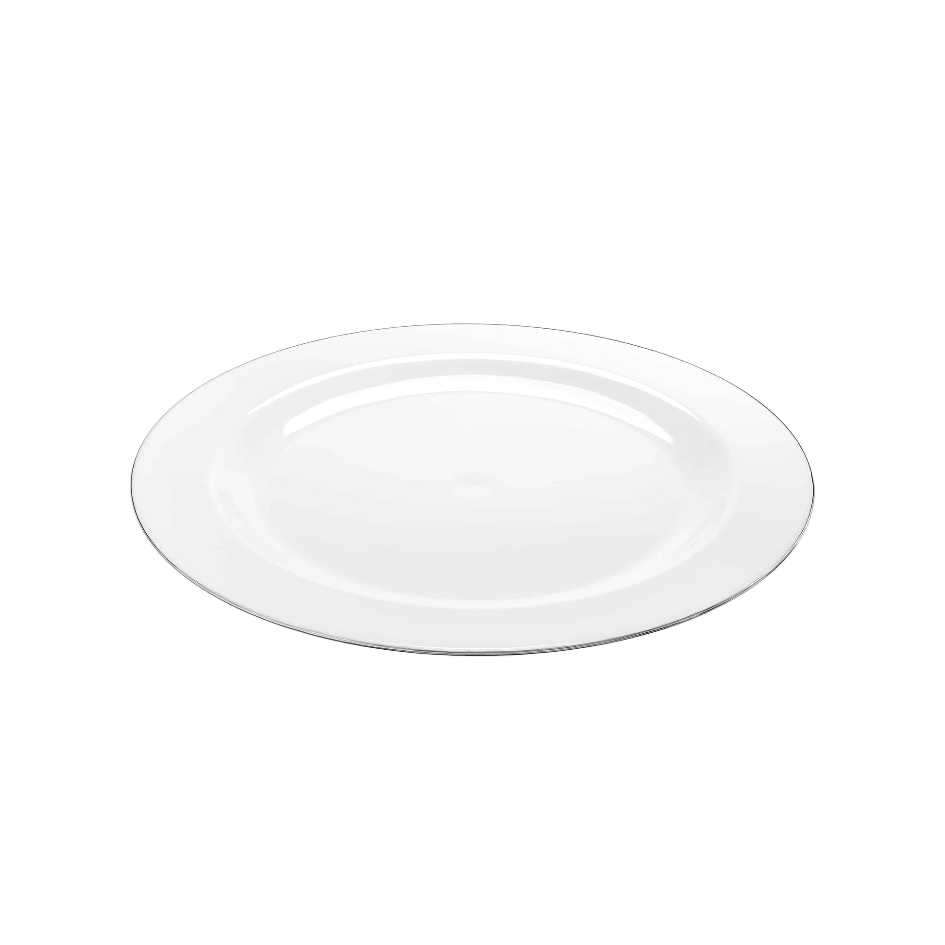 Magnificence Silver Edge Premium Plastic Round Dinnerware