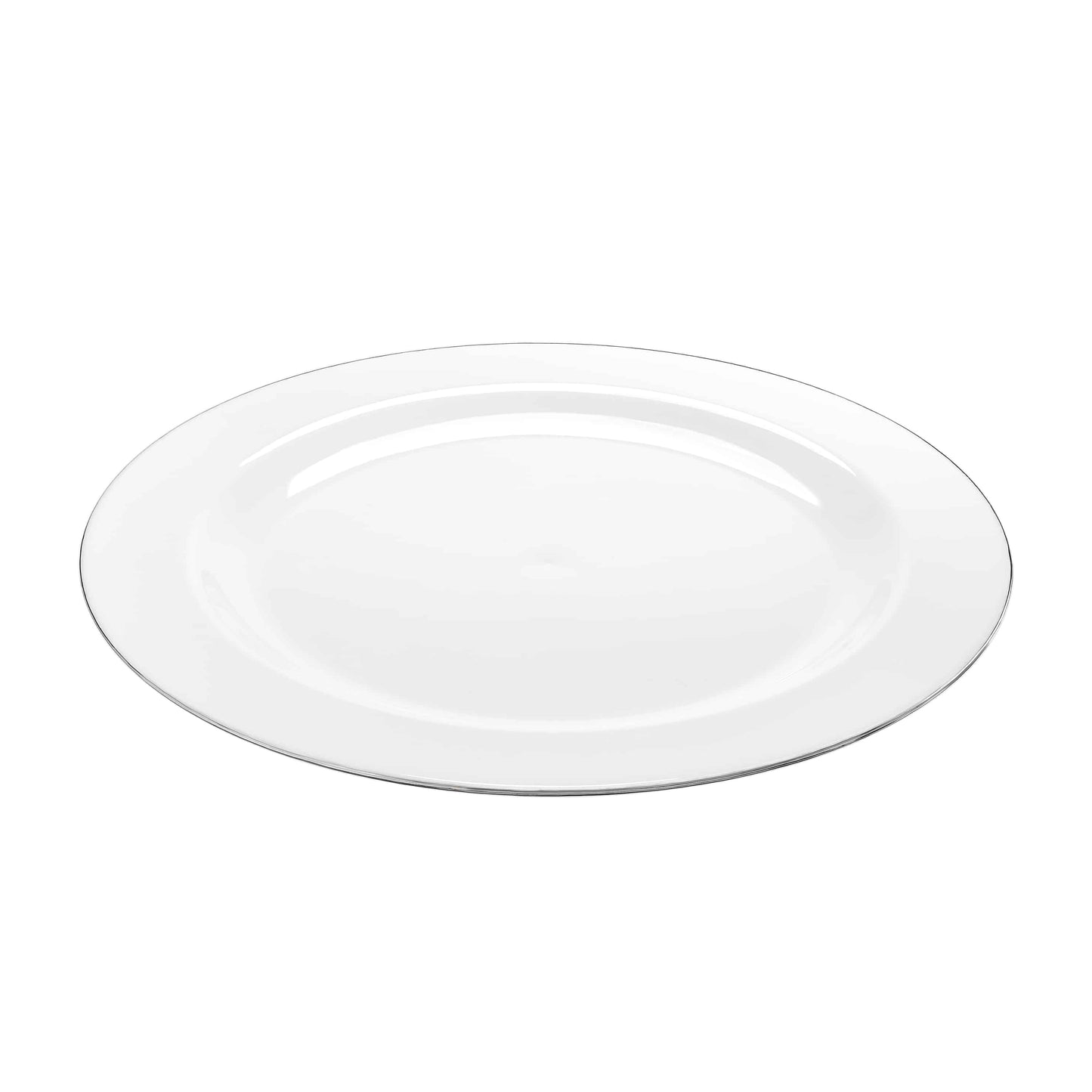 Magnificence Silver Edge Premium Plastic Round Dinnerware - King Zak