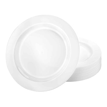 Magnificence Premium Plastic Round Dinnerware - white plate