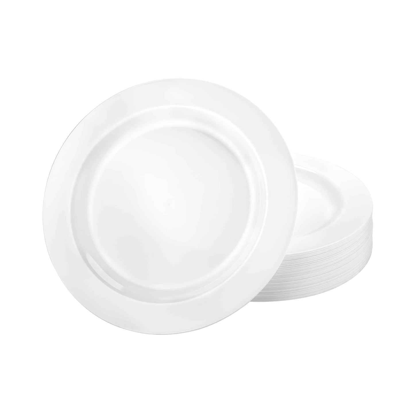 Magnificence Premium Plastic Round Dinnerware - white plate