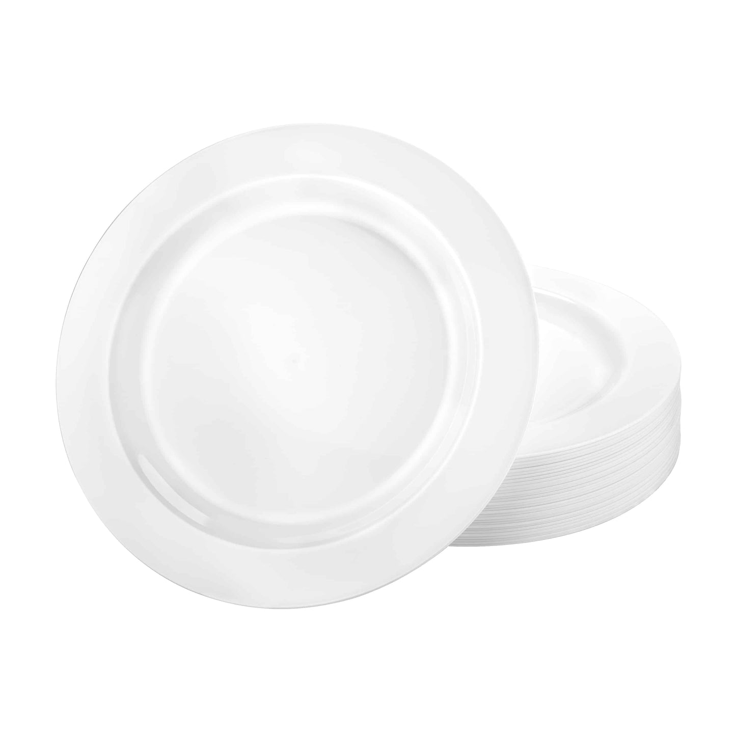 Magnificence Premium Plastic Round Dinnerware - white plate