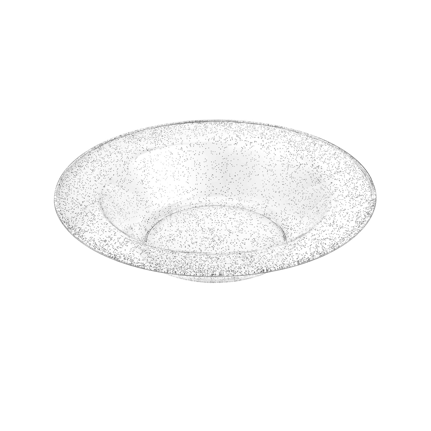 Glitter Premium Plastic Round Dinnerware - Sliver Bowl