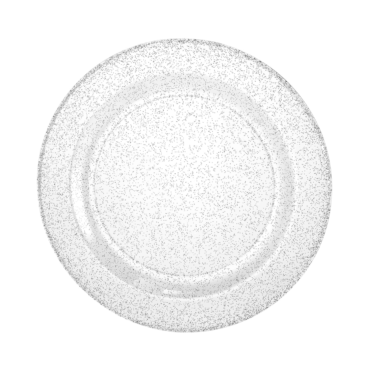 Glitter Premium Plastic Round Plate Sliver