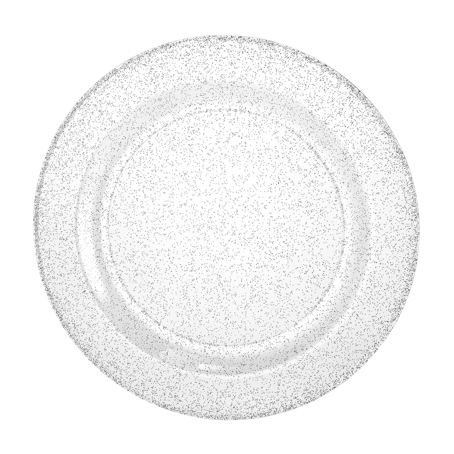 Glitter Premium Plastic Round Plate Sliver