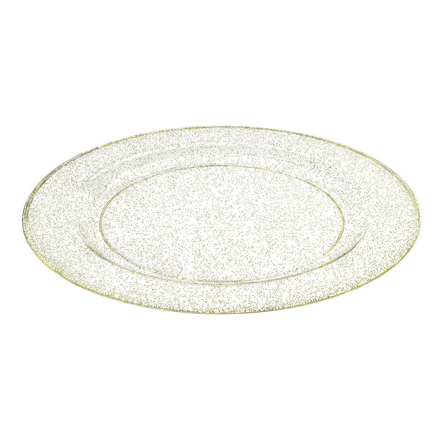 Glitter Premium Plastic Round Dinnerware - Gold Plate