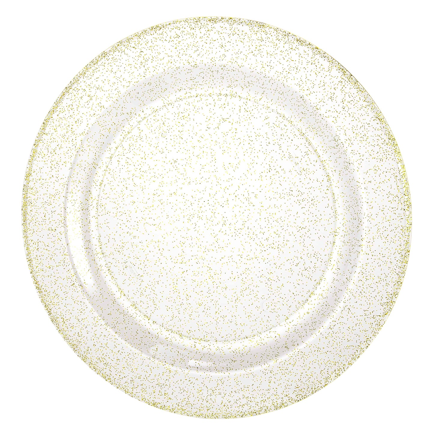 Glitter Premium Plastic Round Dinnerware - Gold Plate