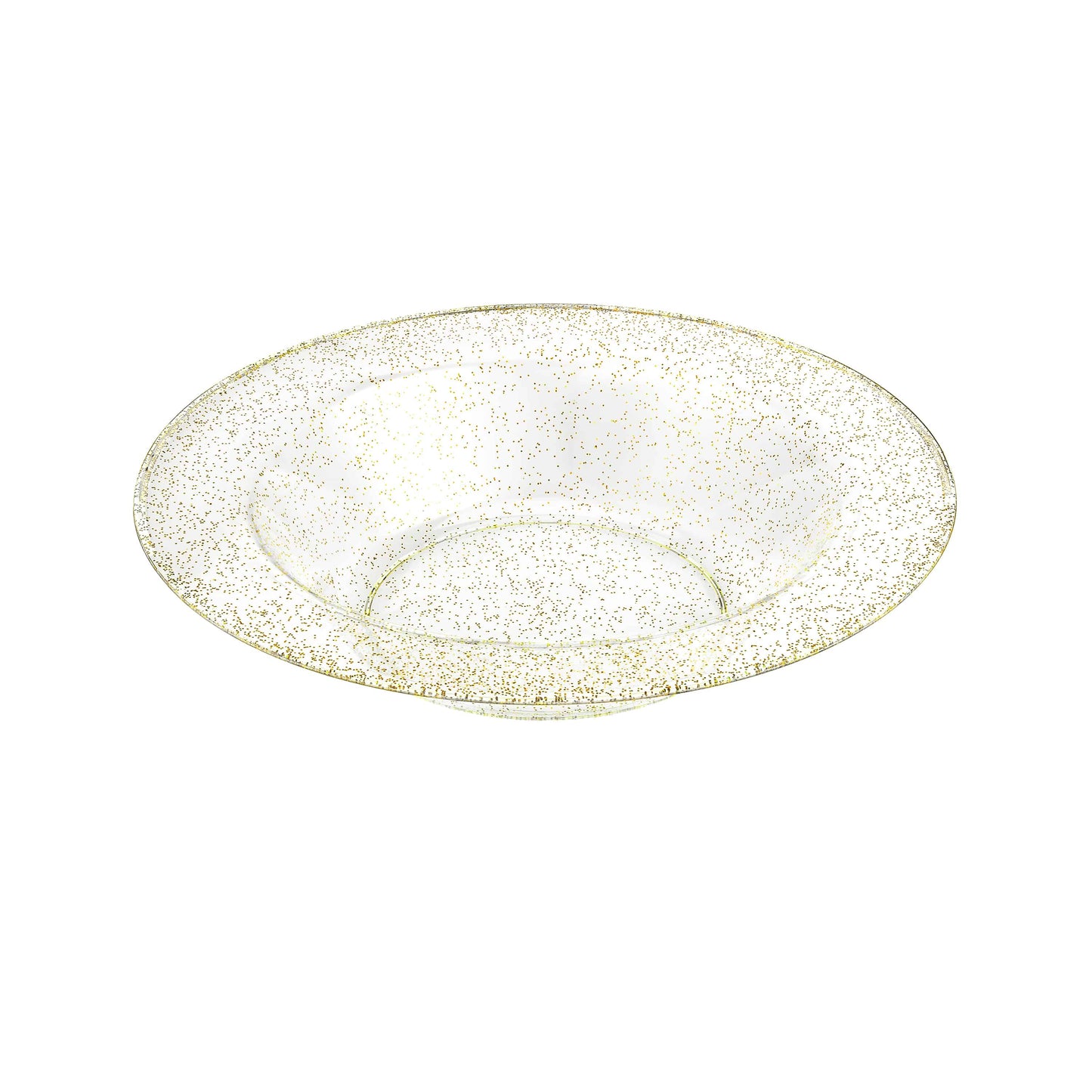 Glitter Premium Plastic Round Dinnerware - Gold Bowl