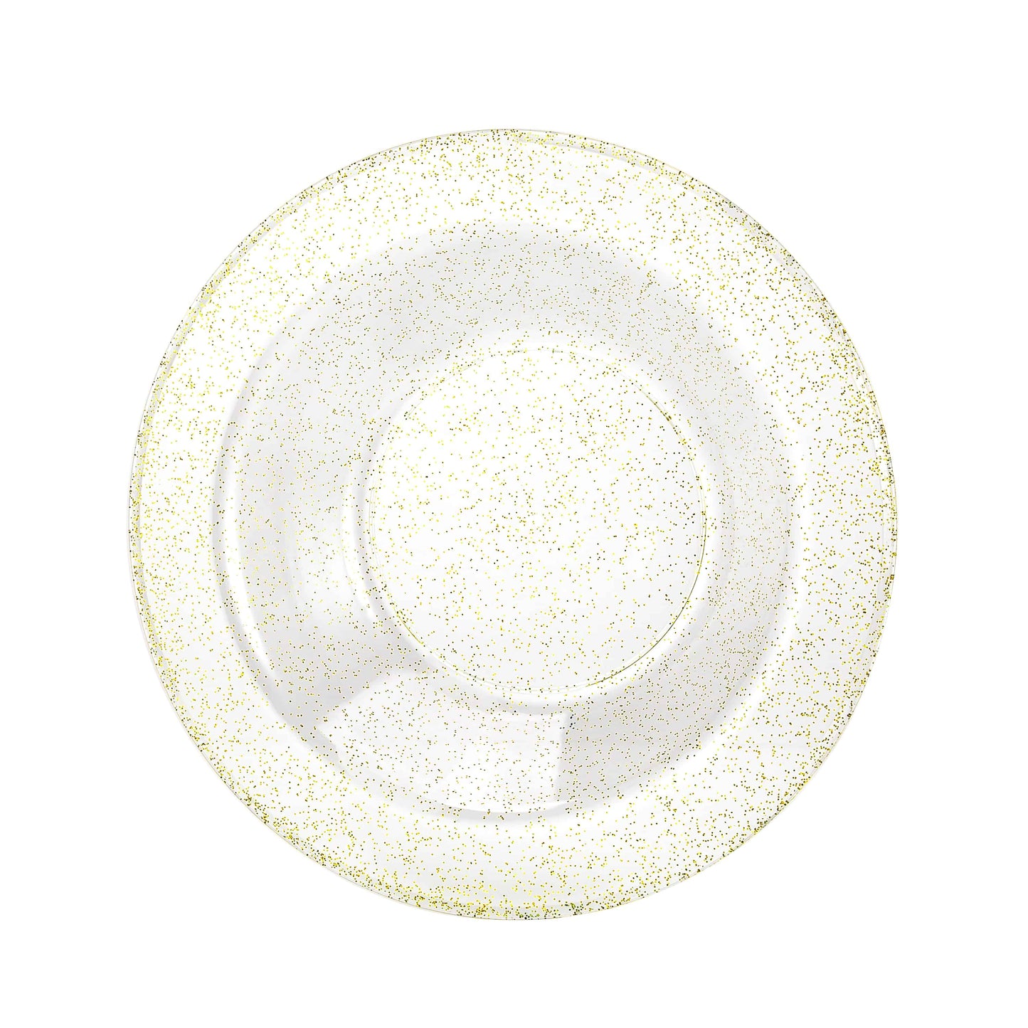 Glitter Premium Plastic Round Dinnerware - Gold Bowl