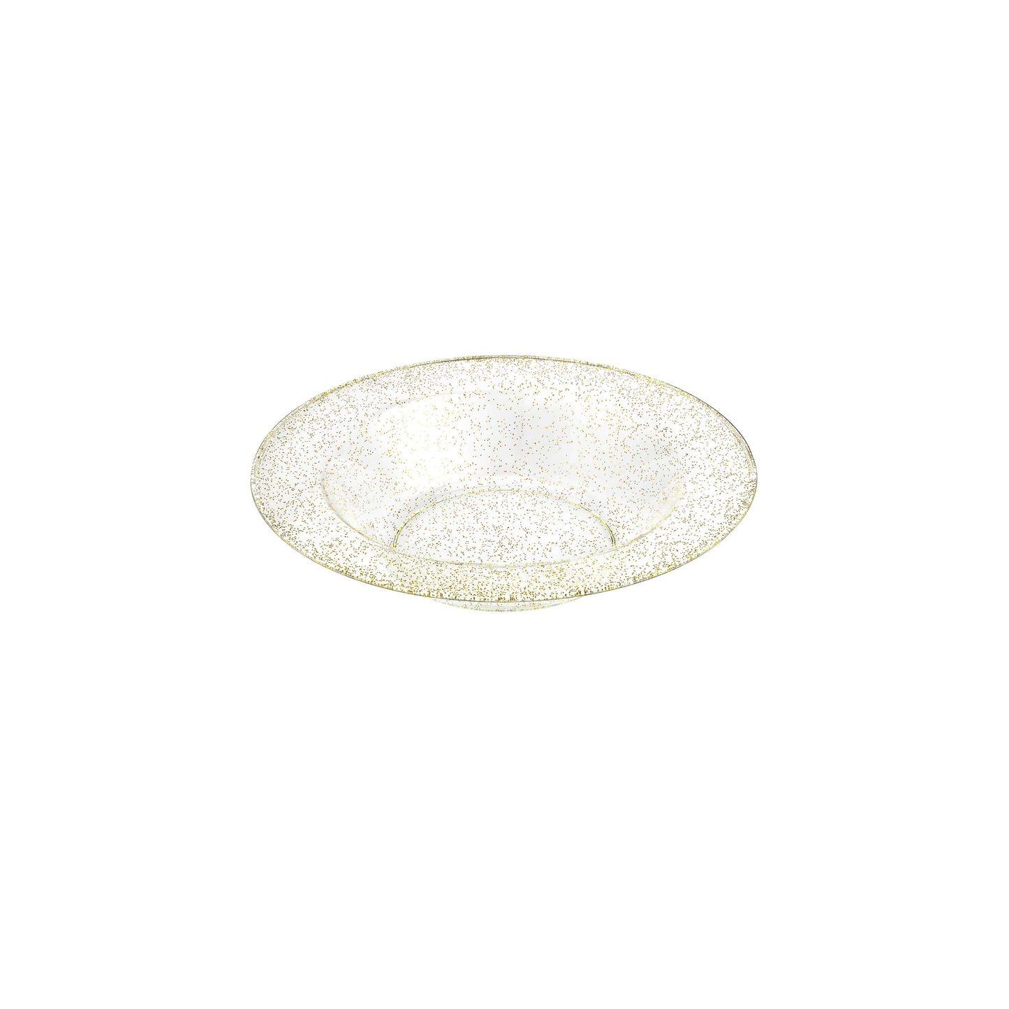 Glitter Premium Plastic Round Dinnerware - Gold Bowl