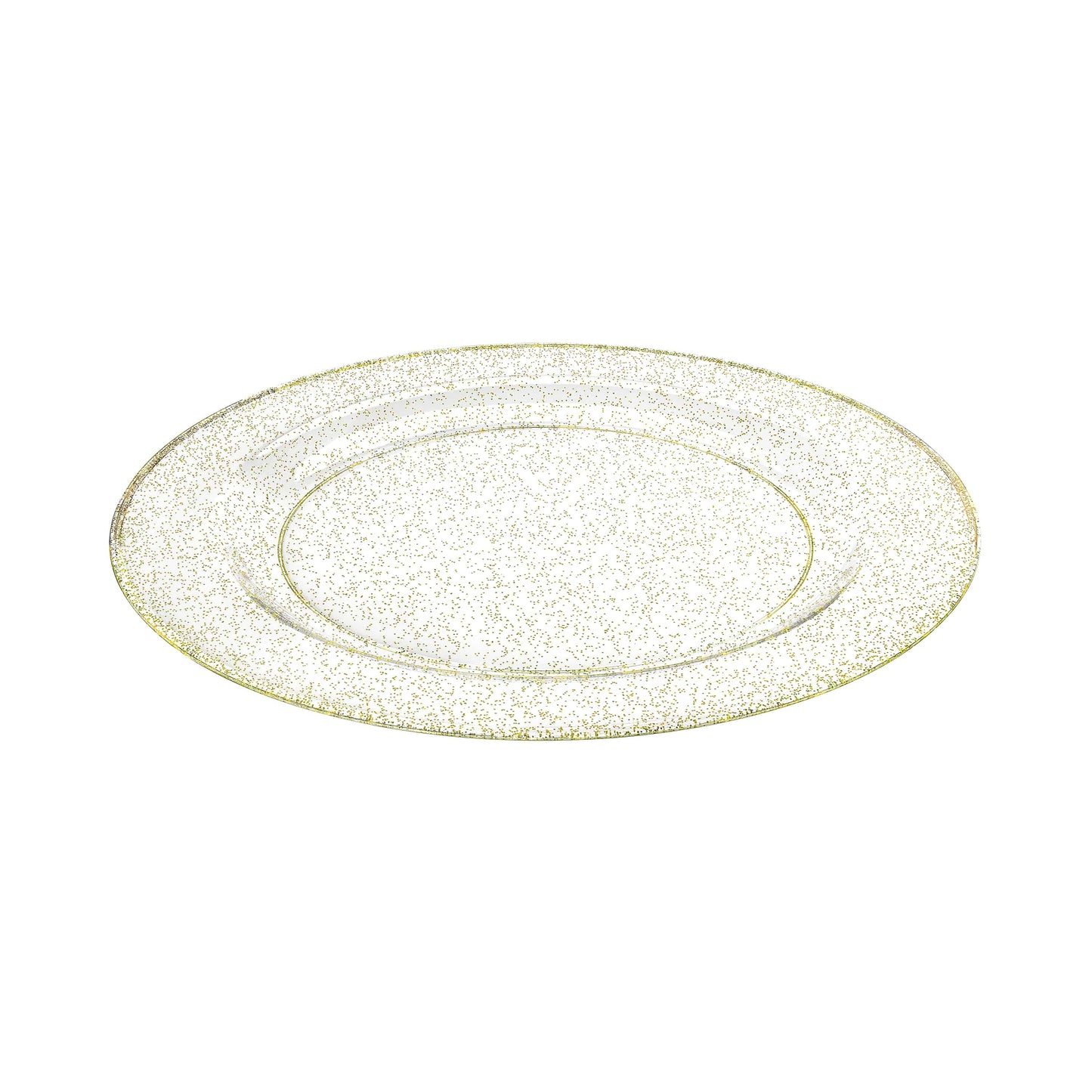 Glitter Premium Plastic Round Dinnerware - Gold Plate