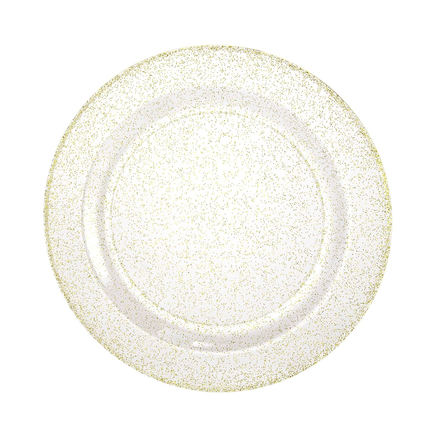 Glitter Premium Plastic Round Dinnerware - Gold Plate