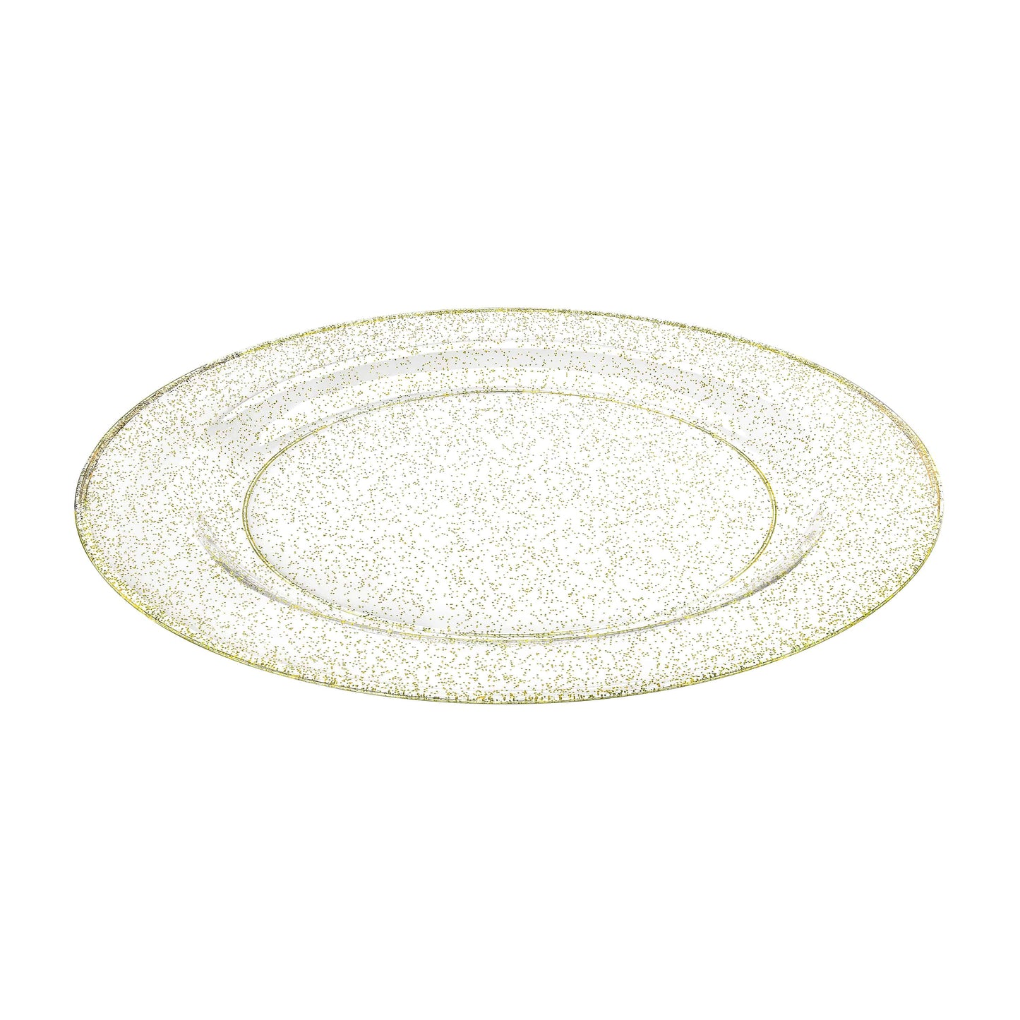 Glitter Premium Plastic Round Dinnerware - Gold Plate