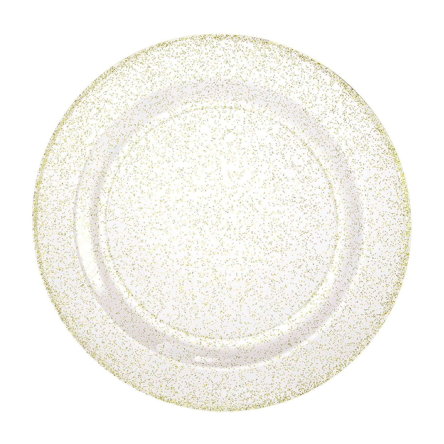 Glitter Premium Plastic Round Dinnerware - Gold Plate