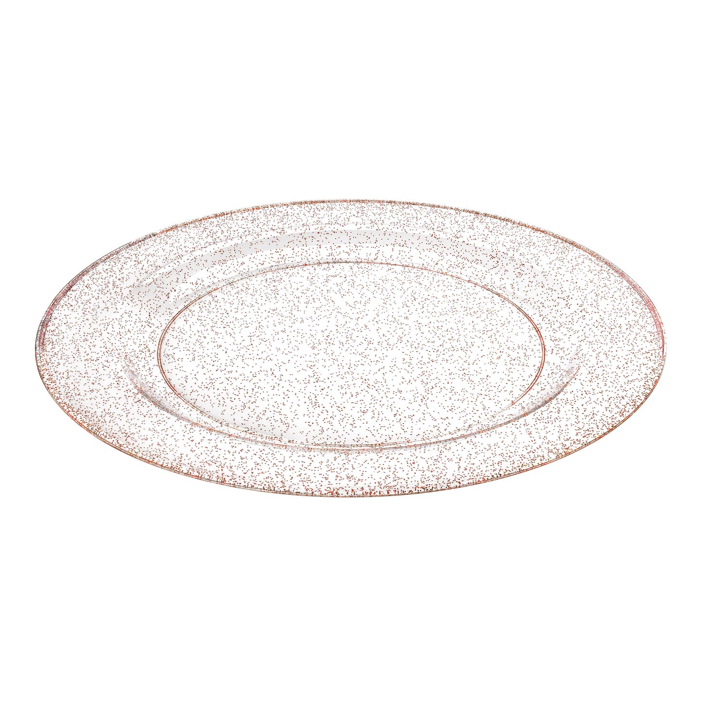 Glitter Premium Plastic Round Dinnerware - Pink Plate