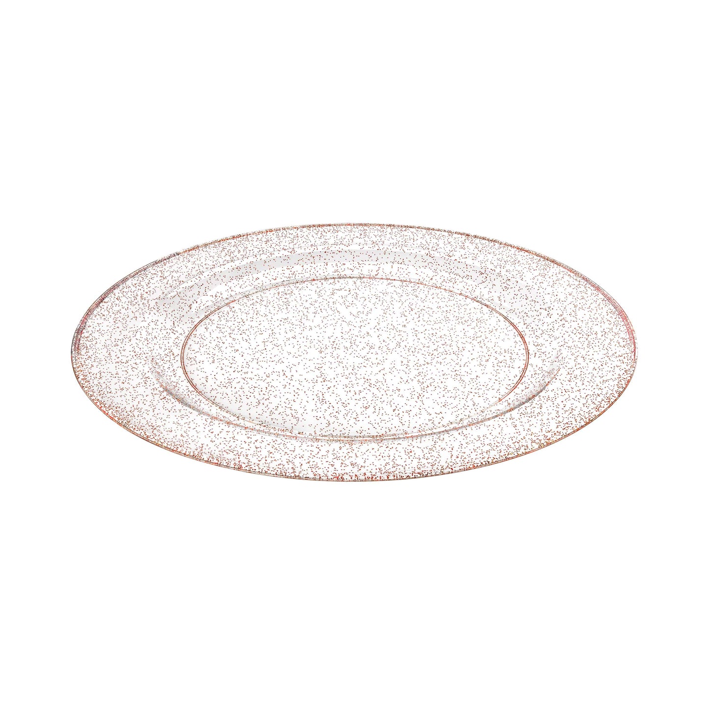 Glitter Premium Plastic Round Dinnerware - Pink Plate